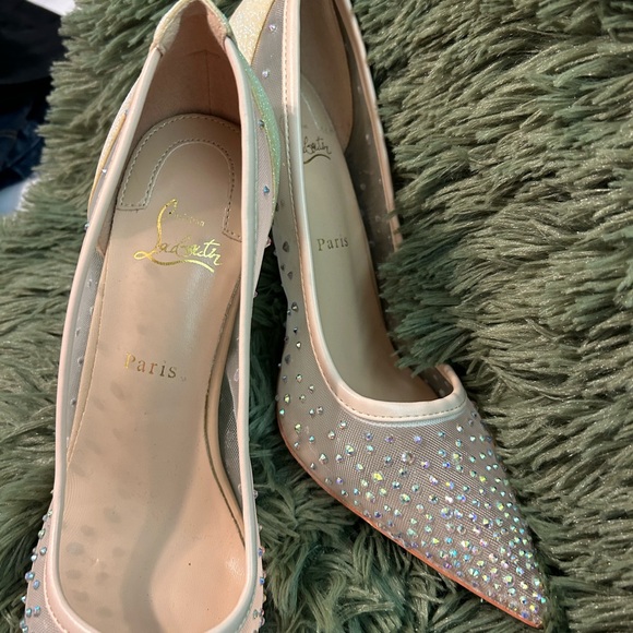 Christian Louboutin Sparkling Nude Heels - Picture 6 of 14